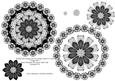 Jet Black Vintage Lace Decoupage Mandala Topper for Cards