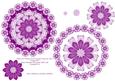 Purple Vintage Lace Decoupage Mandala Topper for Cards