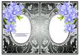 Blue Orchids with Gunmetal & Silver Diamonds Double Frames