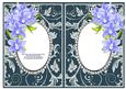 Blue Orchids with Teal & Silver Diamonds Double Frames