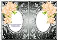 Peach Orchids with Gunmetal & Silver Diamonds Double Frames