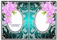 Pink Orchids with Jade & Diamonds Double Frames