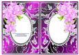Pink Orchids with Purple & Diamonds Double Frames
