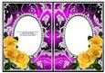 Yellow Roses on Purple with Diamonds Double Frames