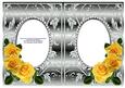 Yellow Roses on Silver with Diamonds Double Frames