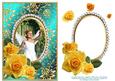 Decoupage Yellow Roses Angel Girl White Dress - Jade Card