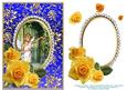 Yellow Roses Angel Girl Butterflies White Dress Blue Card