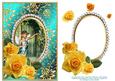 Yellow Roses Fairy Child in Blue Dress - Jade Card Front