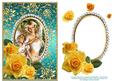 Yellow Roses Angel Girls with Butterflies - Jade Card Front