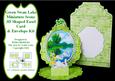 Green Swan Lake Miniature Scene 3D Easel Card & Envelope