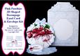 Pink Fuschias 3D Shaped Decoupage Easel Card & Envelope