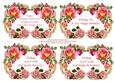 Salmon Pink Roses 4 x Greetings Toppers Vintage Style