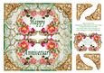 Salmon Pink Roses Vintage Style 8 x 8 Anniversary Card