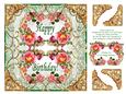 Salmon Pink Roses Vintage Style 8 x 8 Birthday Card