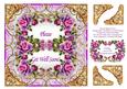 Pink and Mauve Roses Vintage Style 8 x 8 Get Well Card