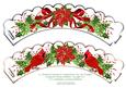 2 x Christmas Poinsettias & Cardinal Birds Cup Cake Wrappers