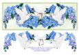Wedding Ring Doves & Blue Flowers Large Dl Card Topper (2)