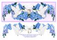 Wedding Ring Doves & Blue Flowers Large Dl Card Topper (3)