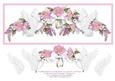 Wedding Ring Doves & Pink Flowers Large Dl Card Topper (1)