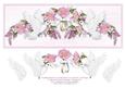 Wedding Ring Doves & Pink Flowers Large Dl Card Topper (2)