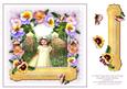8 x 8 Pink Vintage Pansy Girl Card Topper