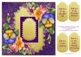 8 x 8 Pansies on Purple & Gold Card Topper