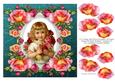 8 x 8 Vintage Girl with Roses Decoupage Card Topper