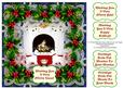 8 x 8 Westie Puppy Dogs Blue Tartan,holly & Lace Card Topper