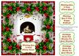 8 x 8 Westie Puppy Dogs Red Tartan,holly & Lace Card Topper