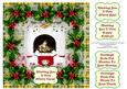 8 x 8 Westie Puppy Dogs Yellow Tartan Holly Lace Card Topper
