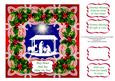 8 x 8 Christmas Nativity Scene Holly & Lace (1) Card Topper