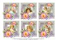 6 x Vintage Cherub Angels Roses & Lace Greetings Toppers