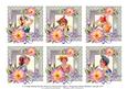 6 x Vintage Bathing Beauties Roses & Lace Greetings Toppers