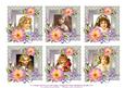 6 x Vintage Girls Roses & Lace Greetings Toppers