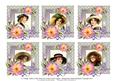 6 x Vintage Ladies in Hats Roses & Lace Greetings Toppers