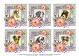 6 x Vintage Puppy Dogs Roses & Lace Greetings Toppers