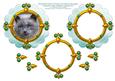 Russian Blue Kitten Cat Portrait Card Topper & Decoupage