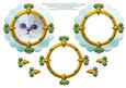 White Persian Kitten Cat Portrait Card Topper & Decoupage