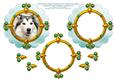 Siberian Husky Puppy Dog Portrait Card Topper & Decoupage
