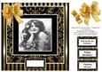 Vintage Valentine Girl - 8 x 8 Black Gold Men & Women Card