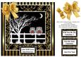 Valentine Owls - 8 x 8 Black Gold Men & Women Card Toppers
