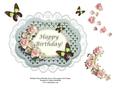 Birthday Roses Butterfly & Lace Decoupage Card Topper