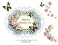 Anniversary Roses Butterfly & Lace Decoupage Card Topper