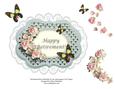 Happy Retirement Roses Butterfly Lace Decoupage Card Topper
