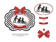 Let It Snow Oval Trellis Decoupage Card Topper