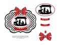 Nativity Silhouette Oval Trellis Decoupage Card Topper