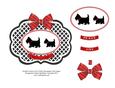 Scottish Terriers Oval Trellis Decoupage Card Topper