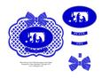 Blue Nativity Silhouette Oval Trellis Decoupage Card Topper