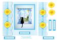 Black Cat in the Summer Window 8 x 8 Decoupage Card Topper