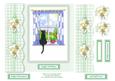 Black Cat in the Spring Window 8 x 8 Decoupage Card Topper